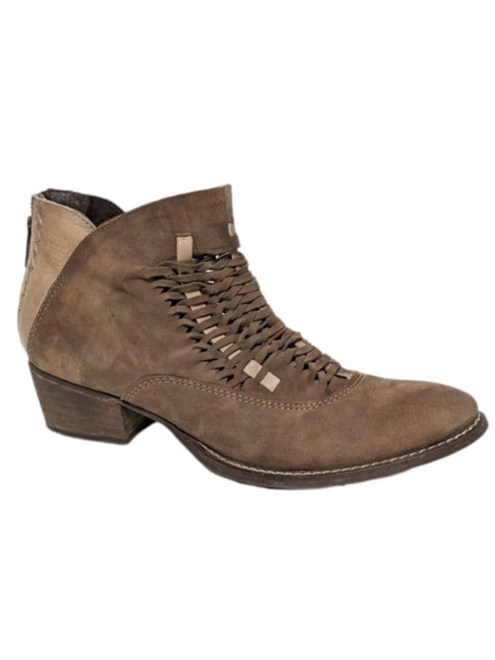 REBELS Cori Suede Leather Woven Western Booties 9
